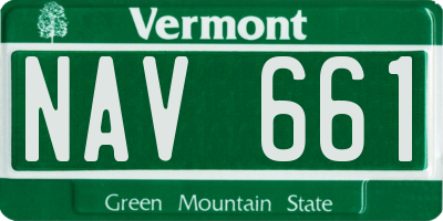 VT license plate NAV661