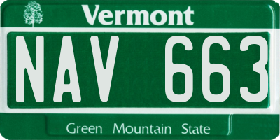 VT license plate NAV663