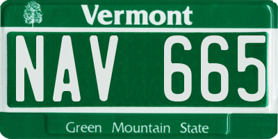 VT license plate NAV665
