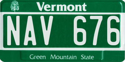 VT license plate NAV676