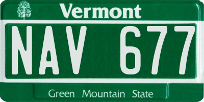 VT license plate NAV677