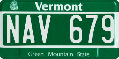 VT license plate NAV679