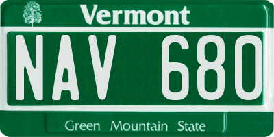VT license plate NAV680