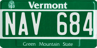 VT license plate NAV684