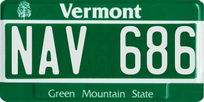 VT license plate NAV686