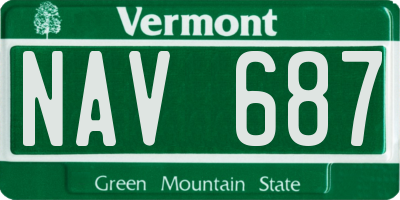 VT license plate NAV687