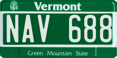 VT license plate NAV688