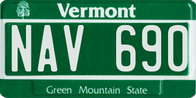 VT license plate NAV690