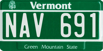 VT license plate NAV691