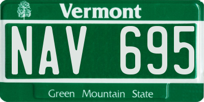 VT license plate NAV695