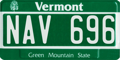VT license plate NAV696