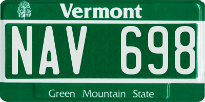 VT license plate NAV698