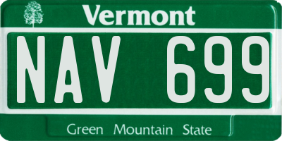 VT license plate NAV699