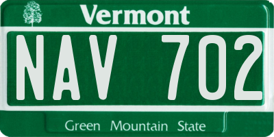 VT license plate NAV702
