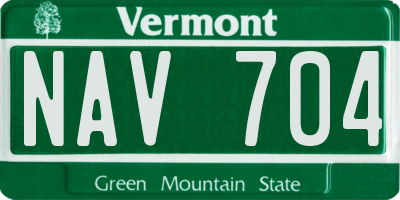 VT license plate NAV704