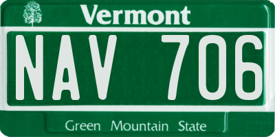 VT license plate NAV706