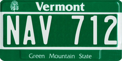 VT license plate NAV712