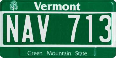 VT license plate NAV713