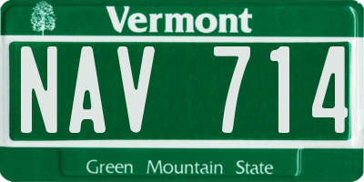VT license plate NAV714