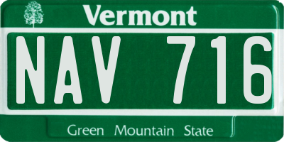 VT license plate NAV716