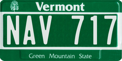 VT license plate NAV717