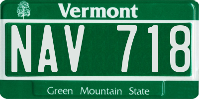 VT license plate NAV718