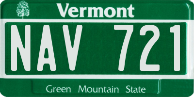 VT license plate NAV721