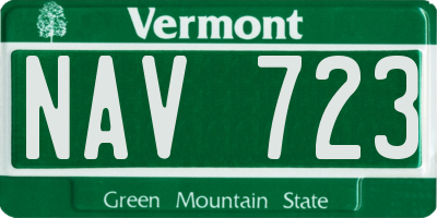 VT license plate NAV723