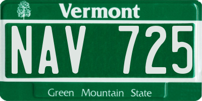 VT license plate NAV725