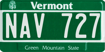 VT license plate NAV727
