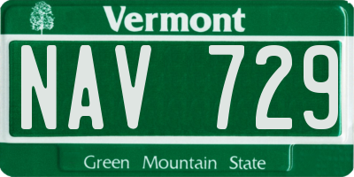 VT license plate NAV729