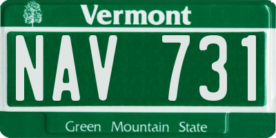 VT license plate NAV731