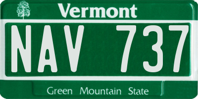 VT license plate NAV737