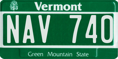 VT license plate NAV740