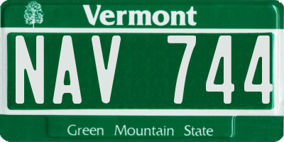 VT license plate NAV744