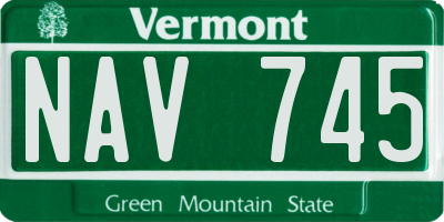 VT license plate NAV745