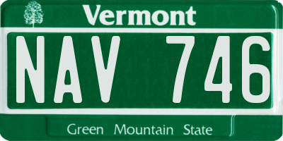 VT license plate NAV746