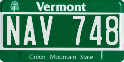 VT license plate NAV748