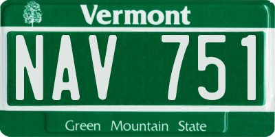 VT license plate NAV751