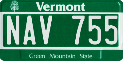 VT license plate NAV755