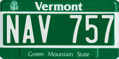 VT license plate NAV757