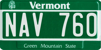 VT license plate NAV760