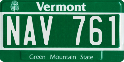 VT license plate NAV761