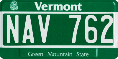 VT license plate NAV762