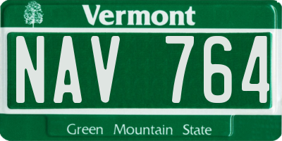 VT license plate NAV764