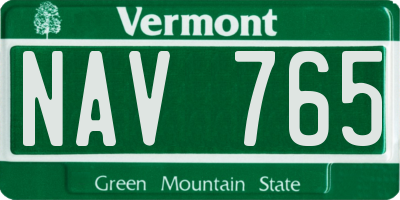 VT license plate NAV765
