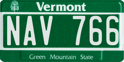 VT license plate NAV766