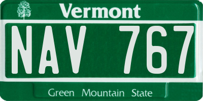 VT license plate NAV767