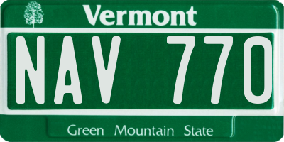 VT license plate NAV770