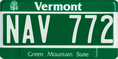 VT license plate NAV772